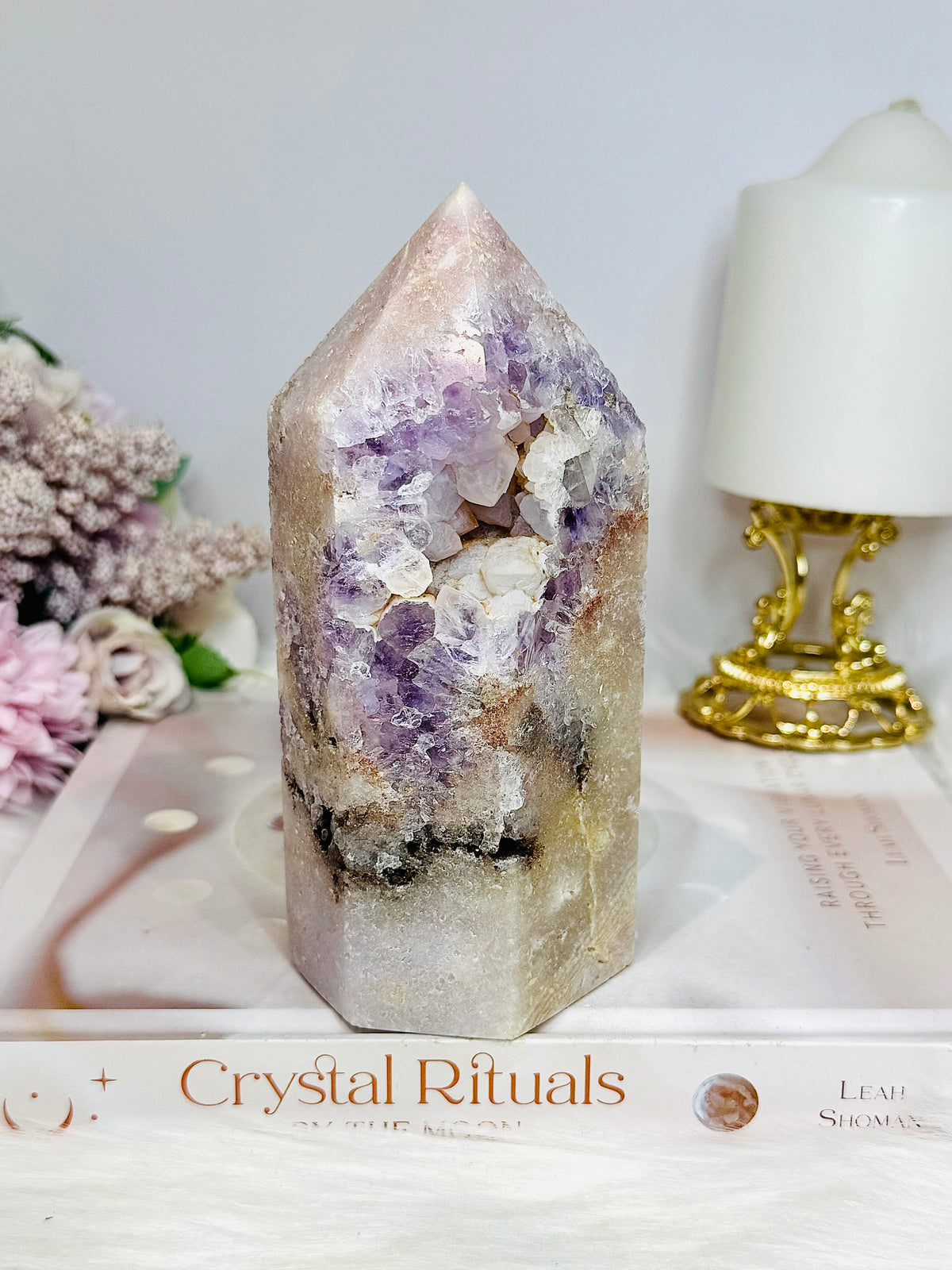High Grade Chunky Pink Amethyst Druzy Tower 14.5cm 742g