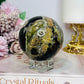 Large Volcano Agate (UV Reactive) Sphere On Stand 394g