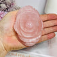 Large Rose Quartz Carved Rose 10cm