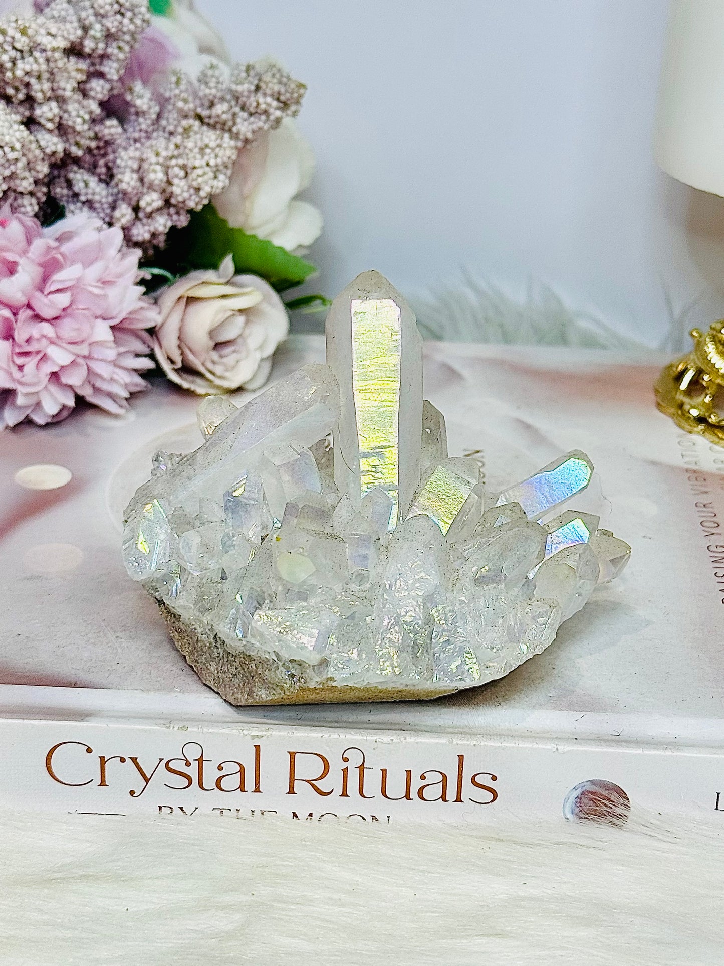 Angel Aura Clear Quartz Cluster 229g