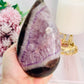 Classy & Fabulous 13cm Chunky Amethyst Agate Teardrop | Flame From Brazil On Stand