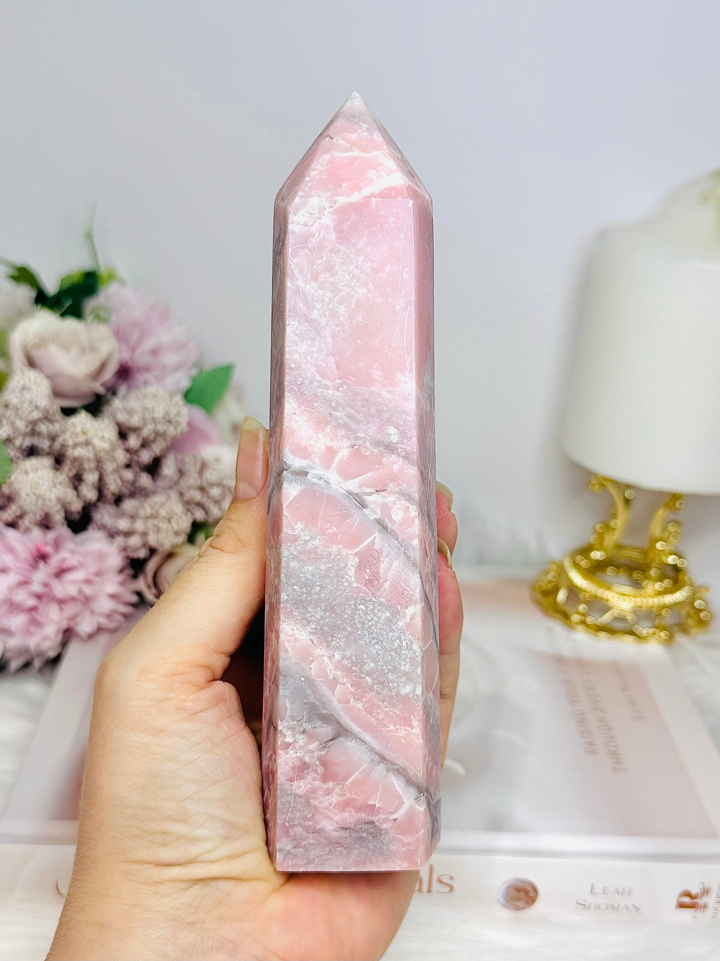 Natural Pink Opal Tower 15.5cm