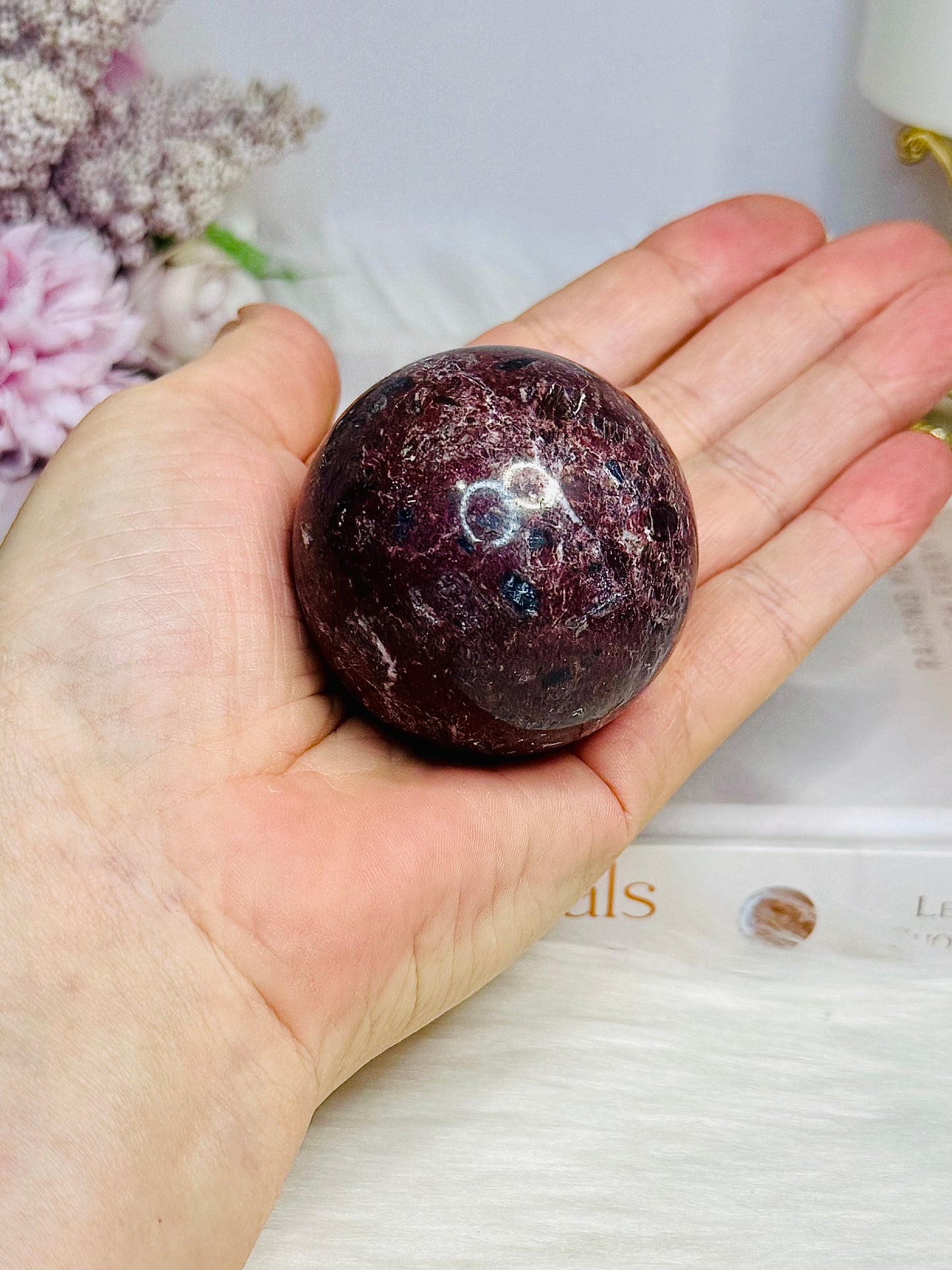 Red Onyx Sphere on Stand