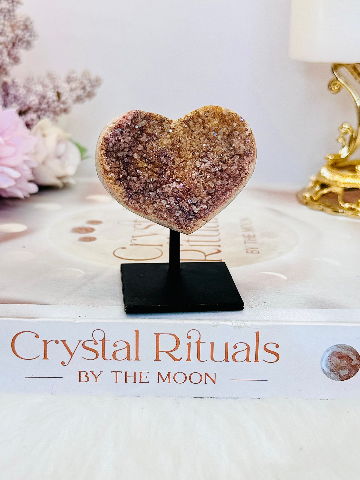 Beautiful 6cm Amethyst Carved Heart On Stand From Brazil