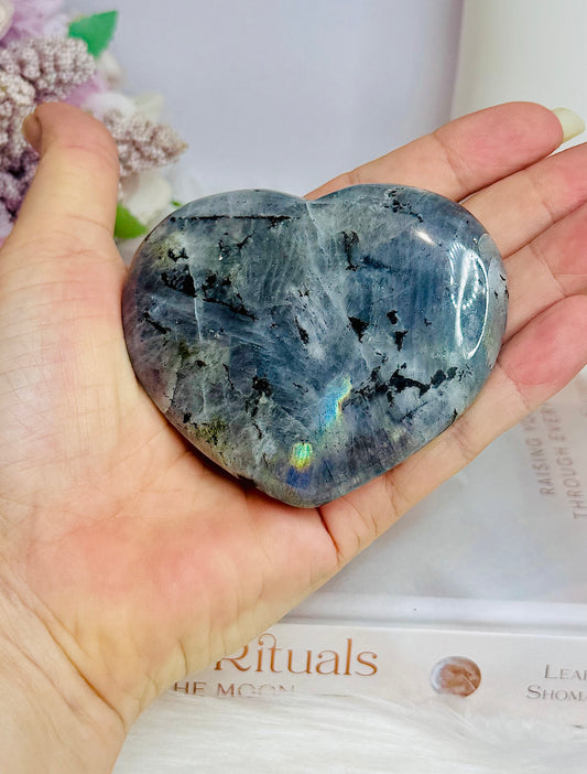 Labradorite Carved Heart 8cm