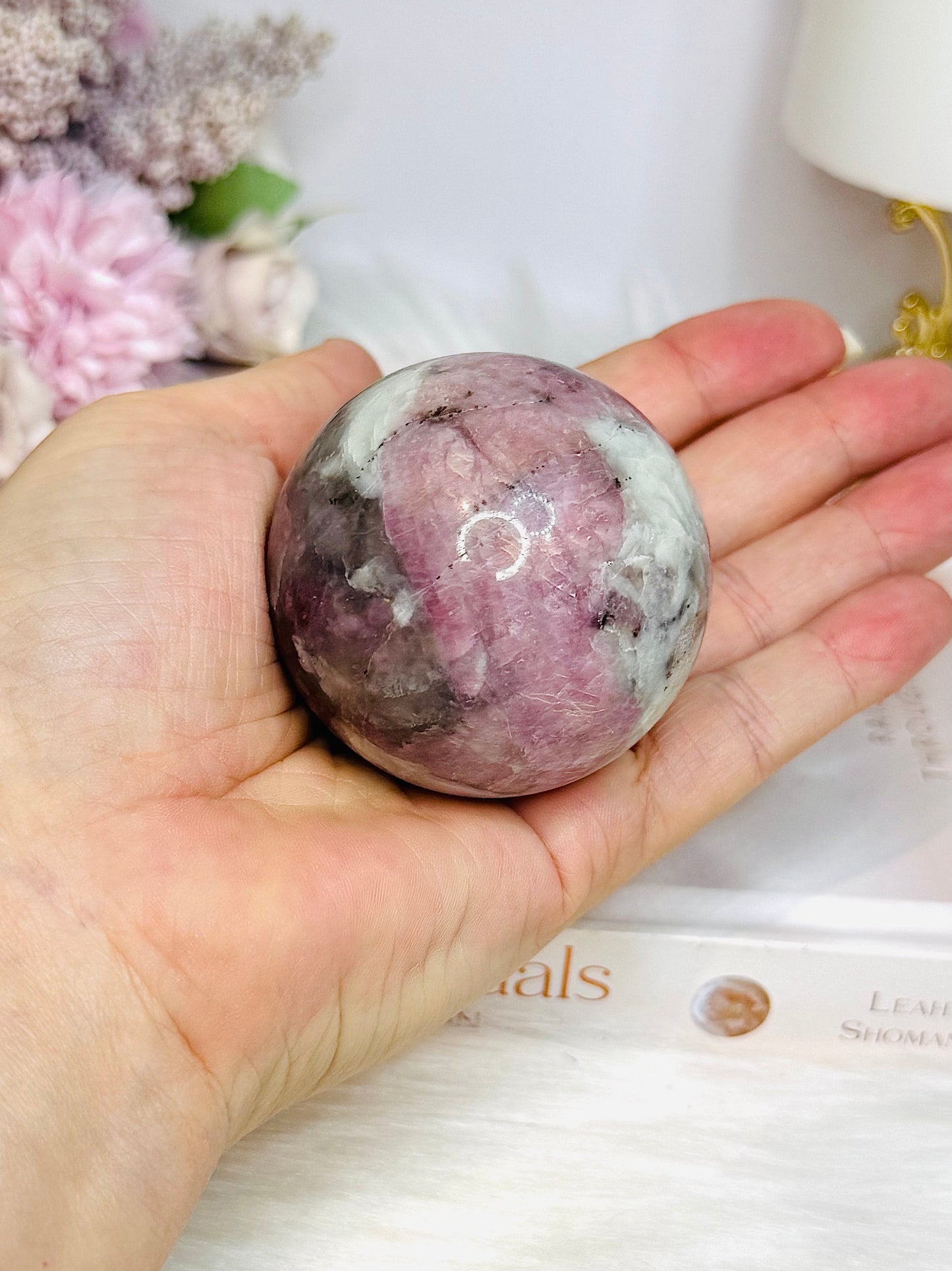 Pink Tourmaline Sphere On Stand 236g