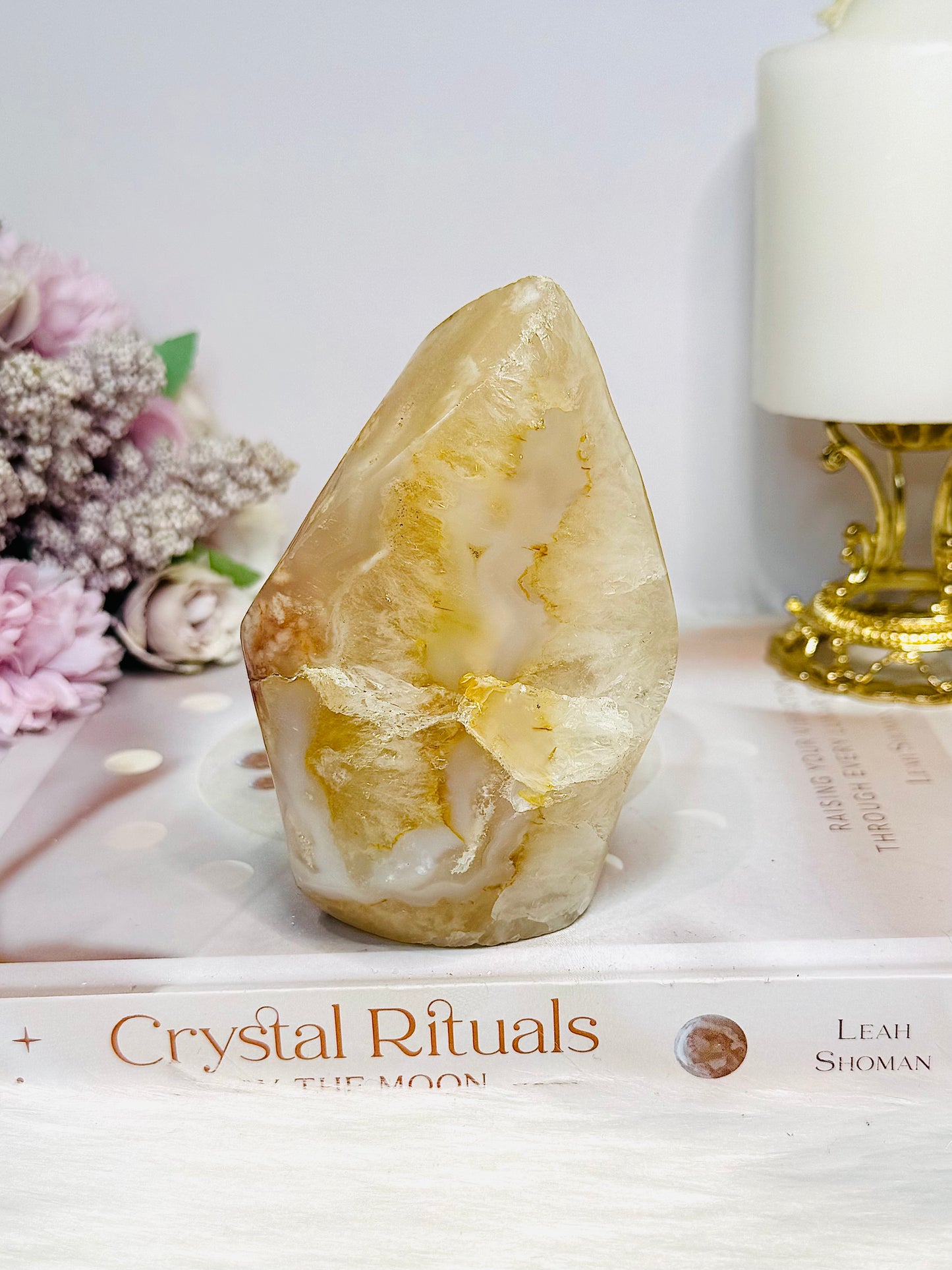 Chunky Flower Agate Flame 10cm 431g