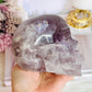 Huge 991gram High Grade Amethyst Carved Skull with Rainbows