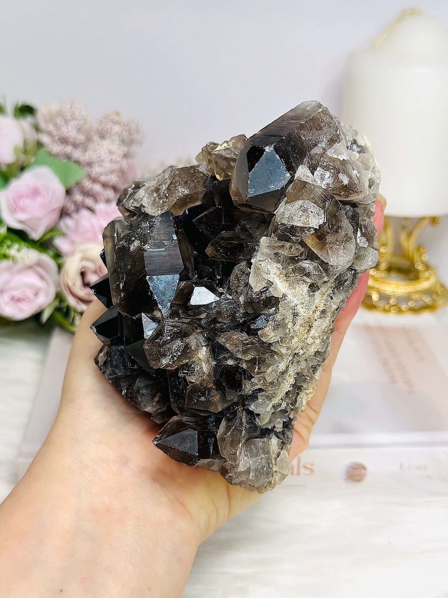 Large Smokey Quartz Cluster 11cm 835g