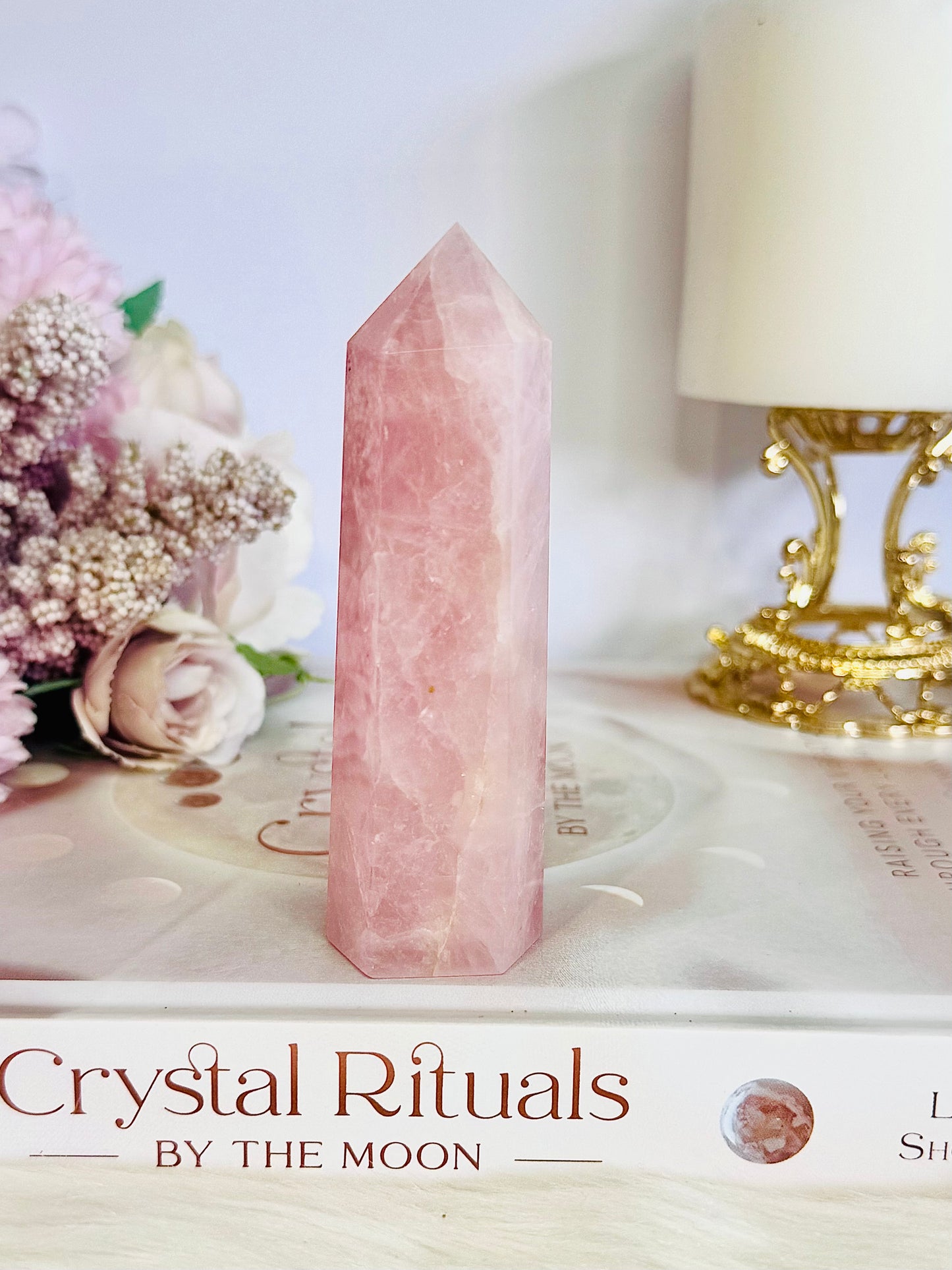 Beautiful 9cm Rose Quartz Tower