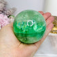 Large Green Fluorite Sphere Full of Rainbows 557g