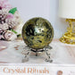 Large Druzy Pyrite Sphere on Stand 426g