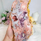 High Grade Pink Amethyst Druzy Slab on Stand 1.2KG 27.5cm