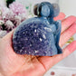 High Grade Chunky 10cm Druzy Agate Amethyst Carved Koala Bear