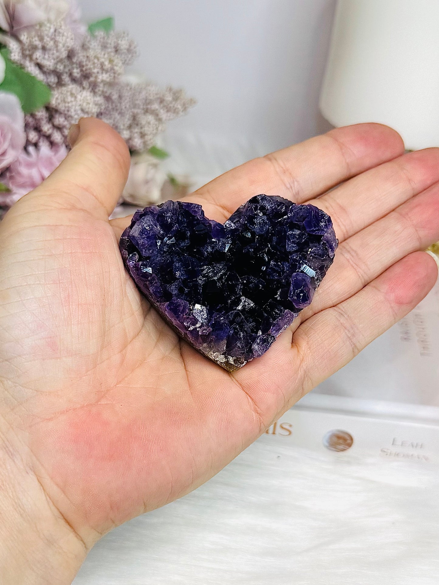 High Grade Amethyst Cluster Heart 6cm