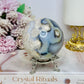 Blue Flower Agate Large Sphere 489g On Stand