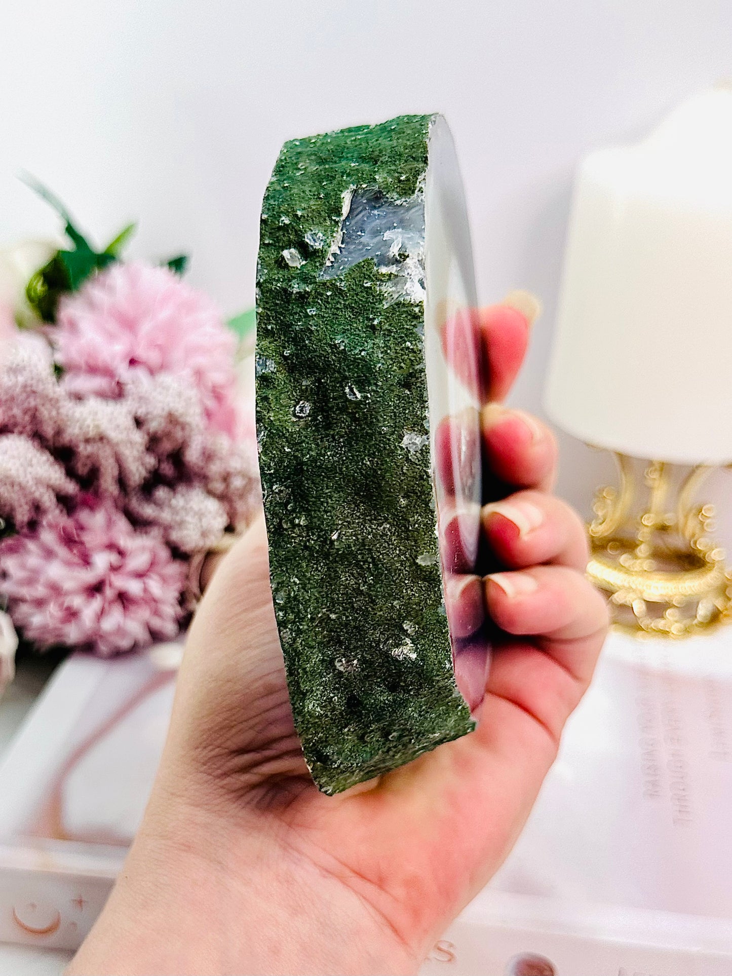 Stunning Large Chunky 707gram Agate Slab On Stand From Brazil
