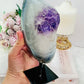 Large 977gram Amethyst Agate Polished Freeform On Stand From Uruguay