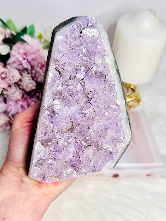 Large Chunky 1.16KG 13cm Light Amethyst Natural Cluster From Brazil