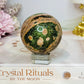 High Grade Green Sakura Flower Agate Sphere on Stand 231g