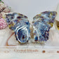 Colourful Agate Carved Butterfly Wings 12.5cm On Stand
