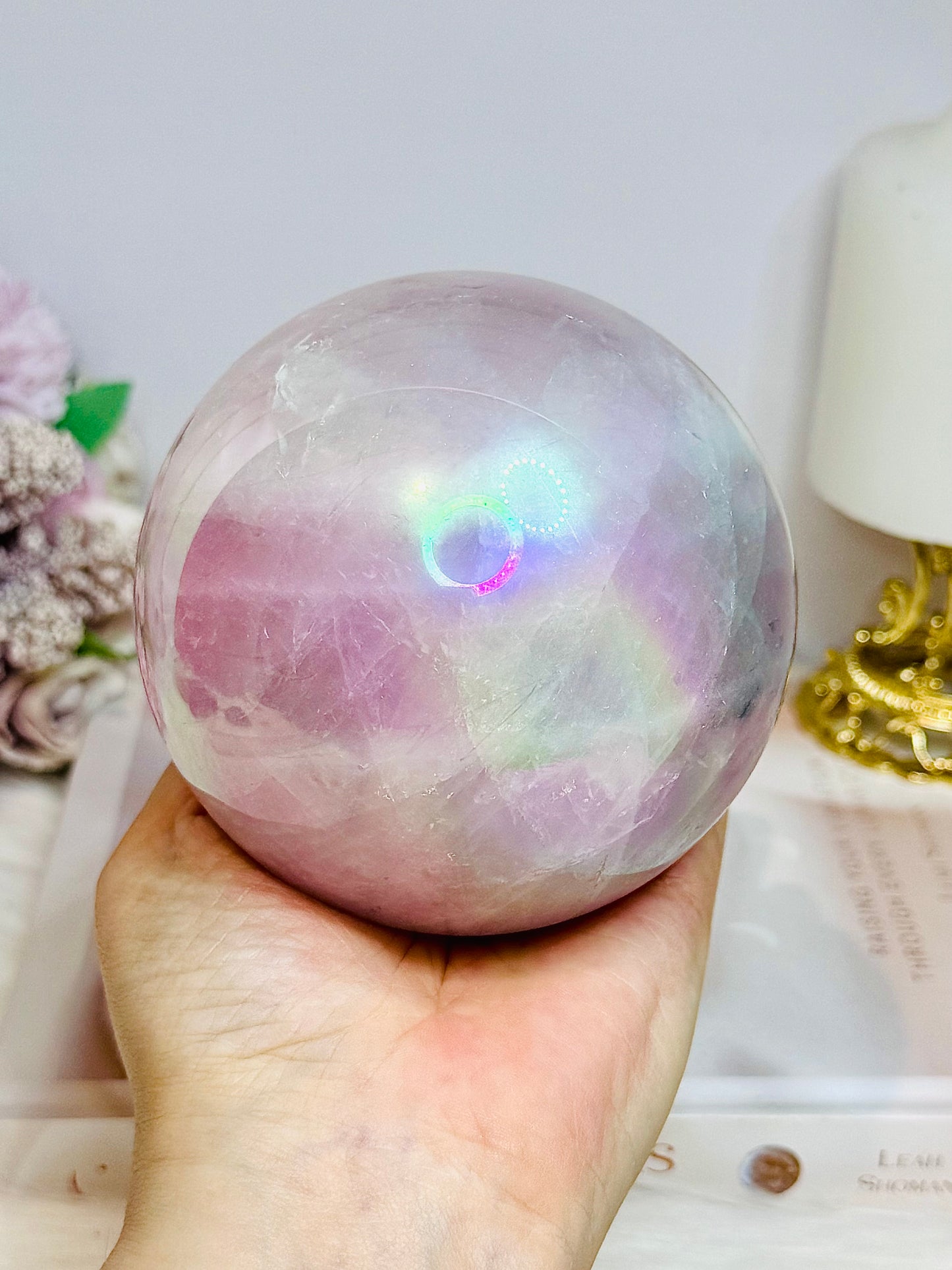 Angel Aura Rose Quartz Sphere 1.2Kg