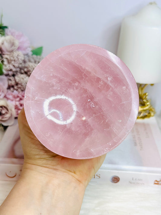 Large Chunky Rose Quartz Bowl 730g