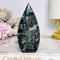 Black Panda Calcite Flame 10cm