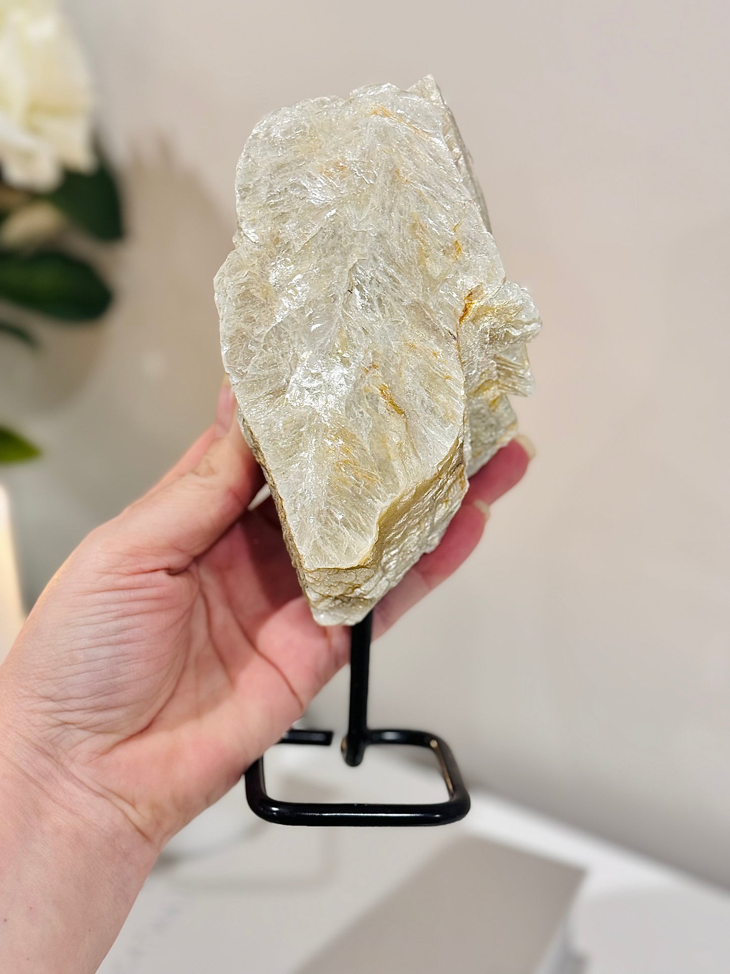 Large Natural Gold Mica Specimen On Stand 20cm 545grams