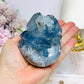Large Blue Celestite Cluster on Stand 668g
