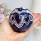 Large Chevron Amethyst Sphere on Stand 562g