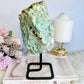 Raw Rough Natural Green Amazonite With Smokey Quartz Inclusions 1.56KG 20cm On Stand From Brazil