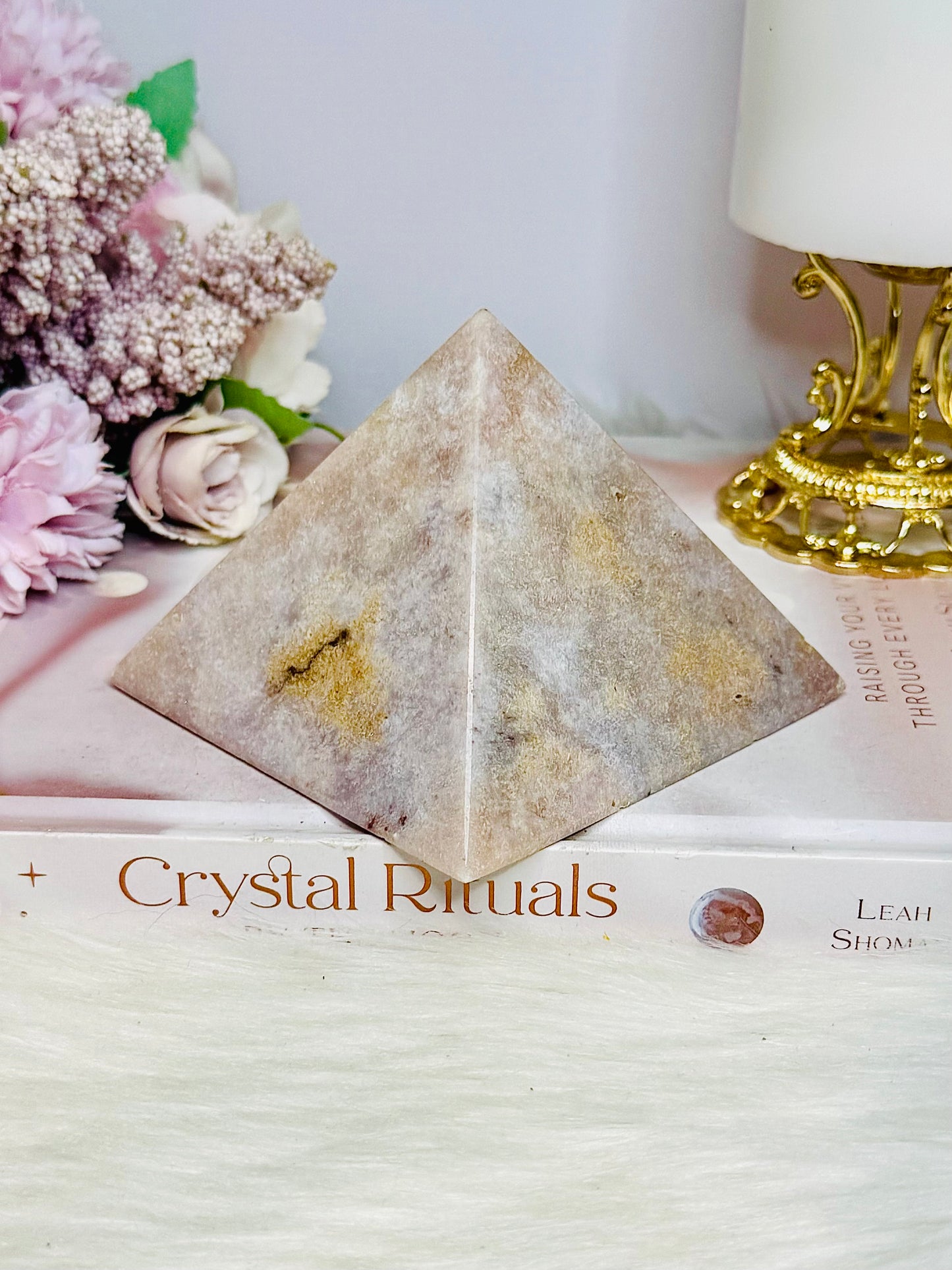 Large Pink Amethyst Pyramid with Druzy On One Corner 516g
