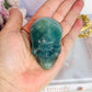 Beautiful Green Fluorite Carved Skull 7cm