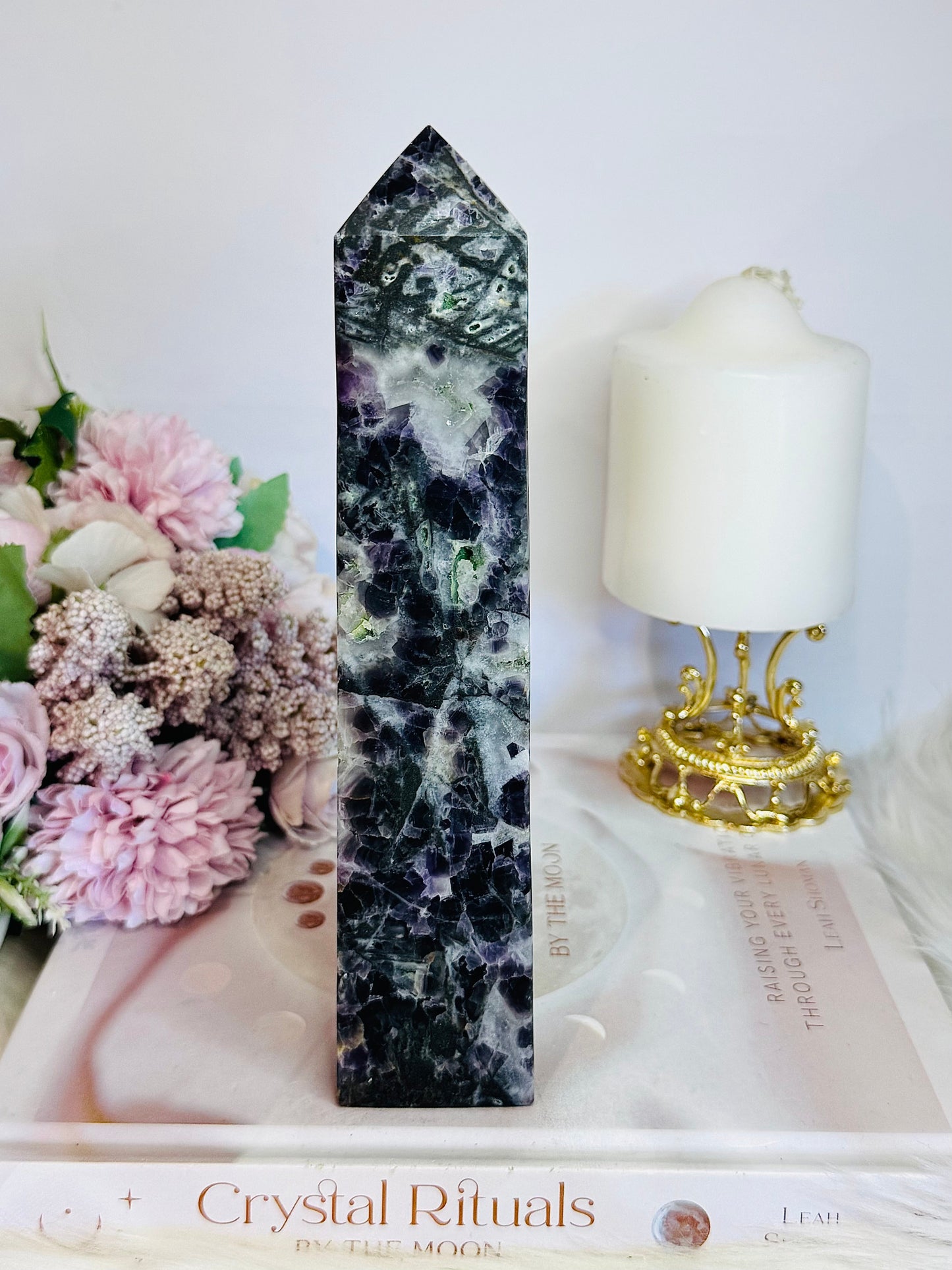 Large Sphalerite X Fluorite Tower 20cm