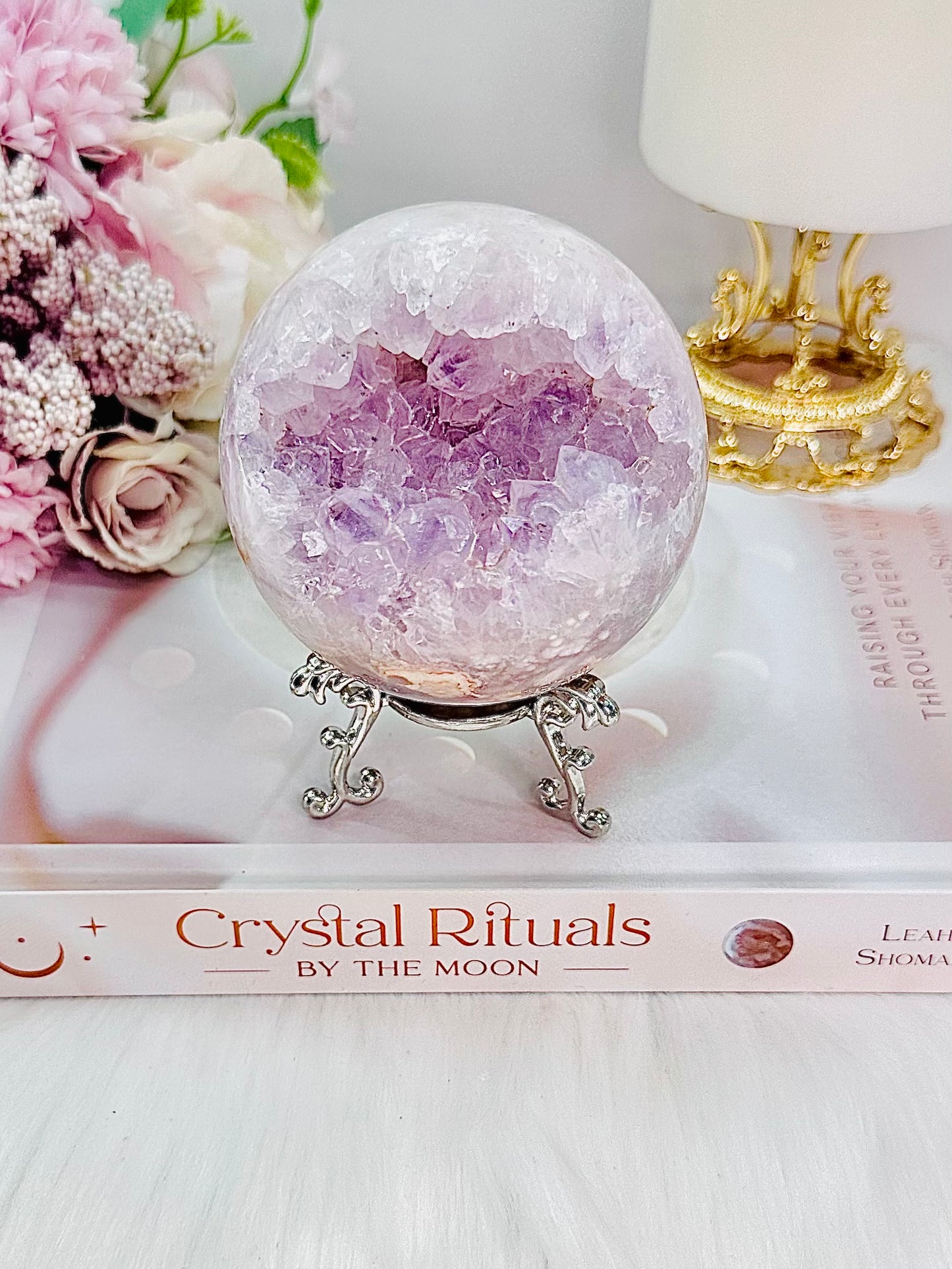 She Is Divine!!! All Class, Gorgeous Large 396gram Druzy Pink Amethyst Sphere From Brazil On Stand An Absolute Stunner