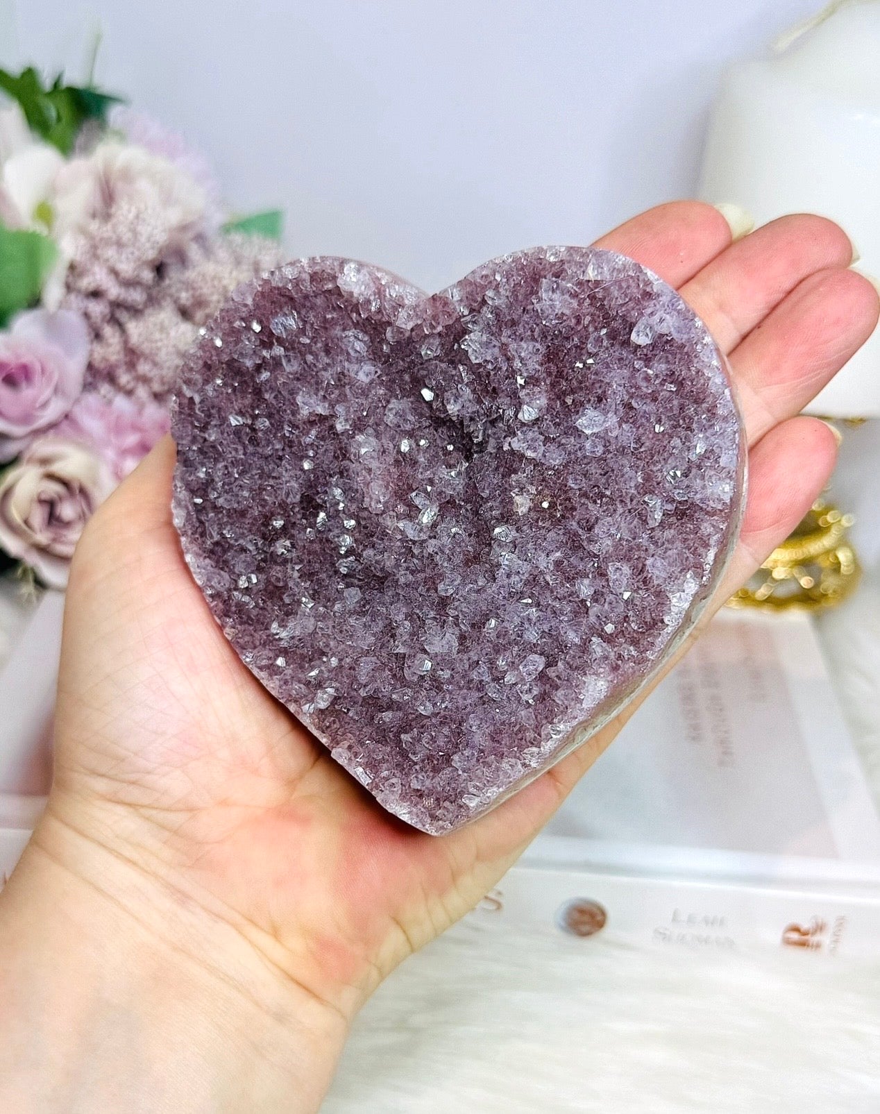 Amethyst Cluster Heart on Stand 438g