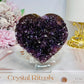 Large High Grade Amethyst Cluster Heart on Stand 414g
