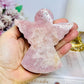 Chunky Pink Amethyst Carved Angel 10cm 341g