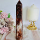 Gorgeous Tall 19cm Red Fire Quartz Tower with Hematite Inclusions