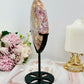 Rare High Grade Pink Amethyst X Flower Agate Freeform on Stand 21cm