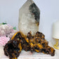 Huge Natural Garden Quartz Tower on Wooden Base 21cm Tall 19cm Wide 1.6KG
