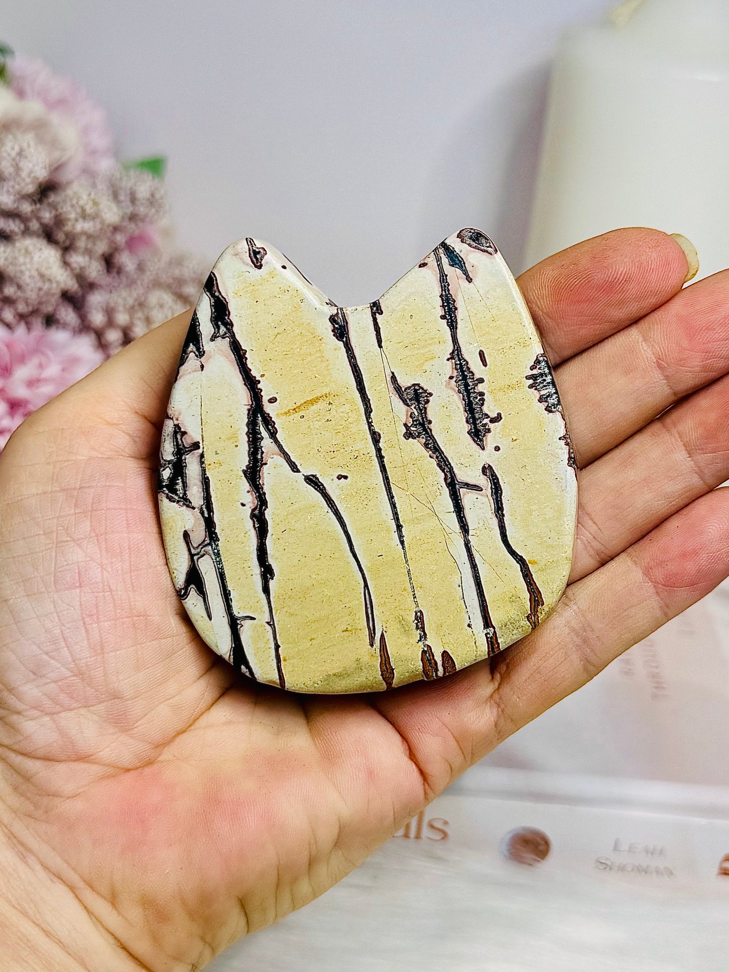 Chunky Picture Jasper Cat Head 7cm