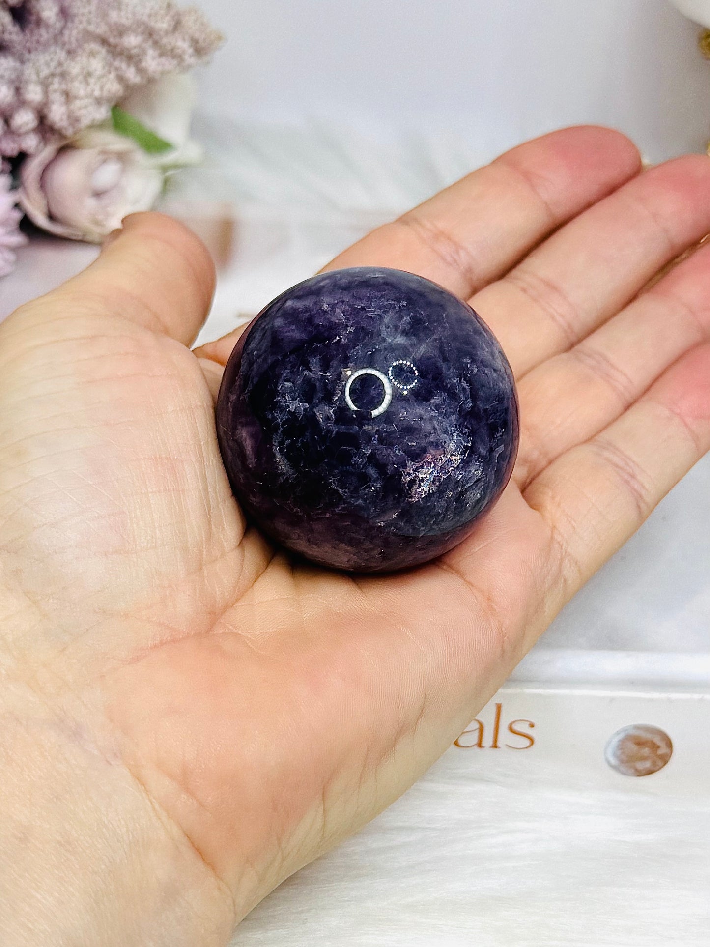 High Grade Fluorite Sphere with Rainbows 145g