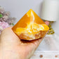 Orange Calcite Top Polished Point 329g