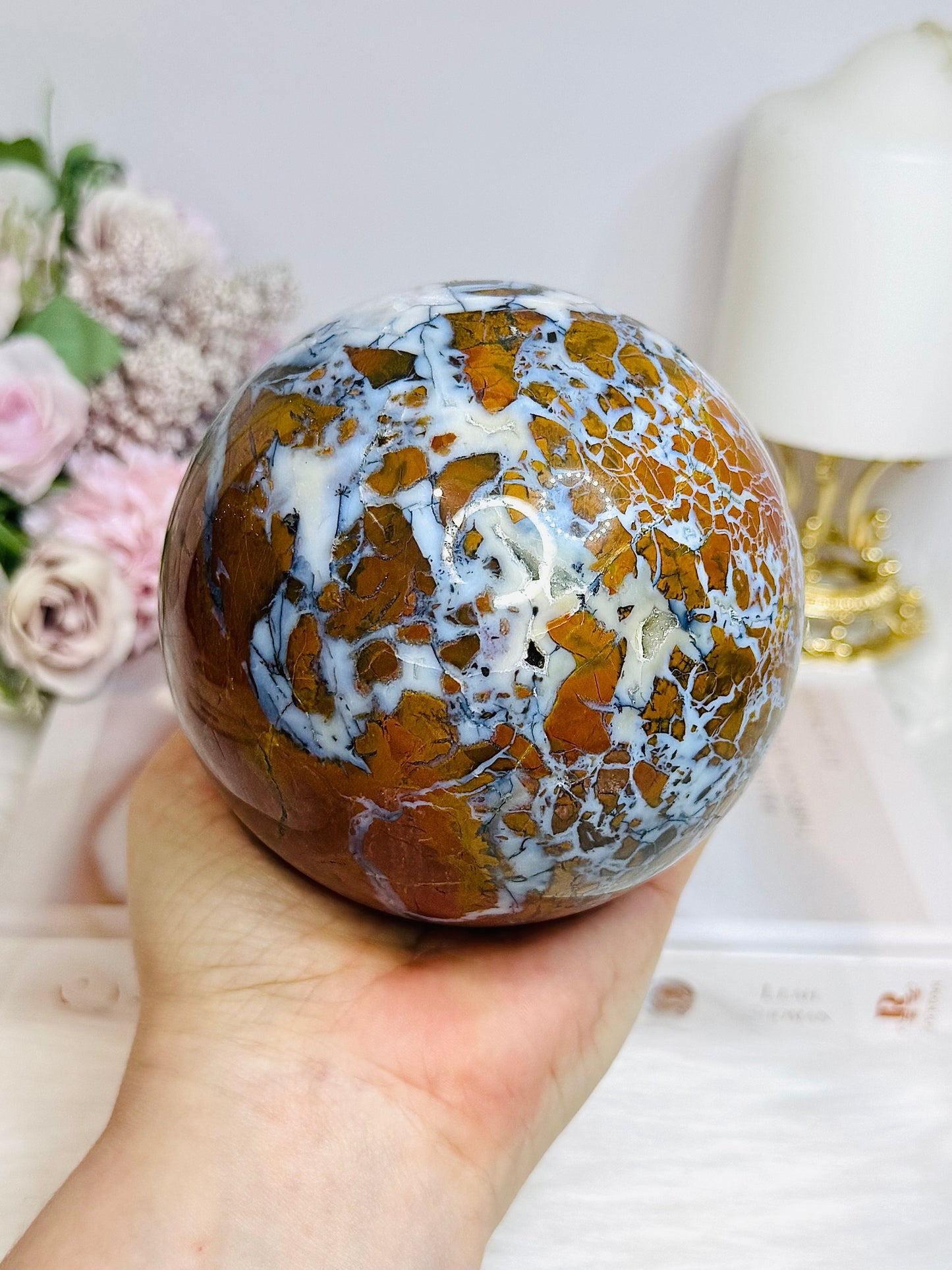 Large Brecciated Jasper Sphere on Stand 1.34KG