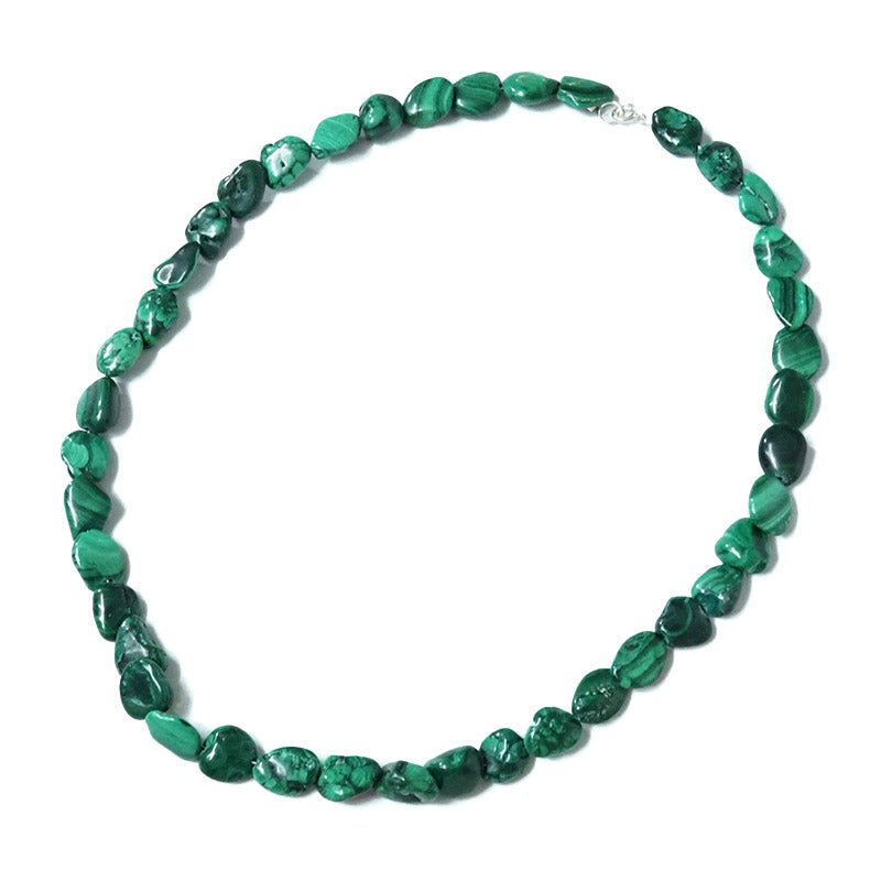 Natural Gorgeous Malachite Bead Necklace 44cm In Gift Bag