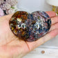 Large High Grade Ocean Jasper Peach Heart on Stand 12cm