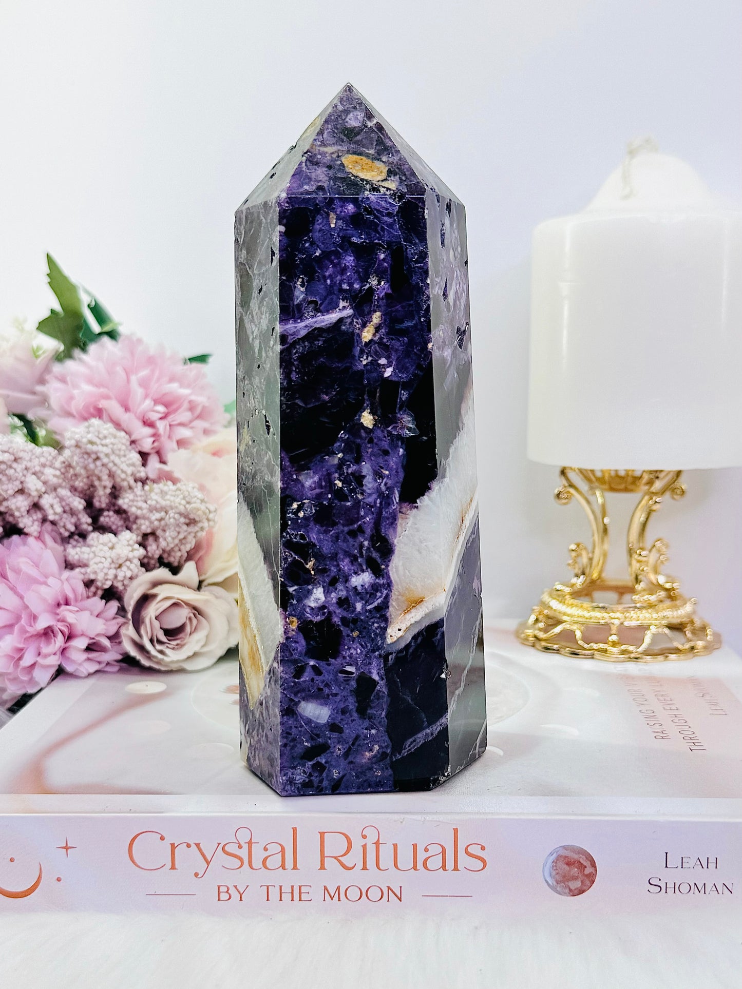 Classy & Truly Fabulous Large 16cm Chunky 865gram Purple Root Fluorite Tower ~ A Stunning Piece