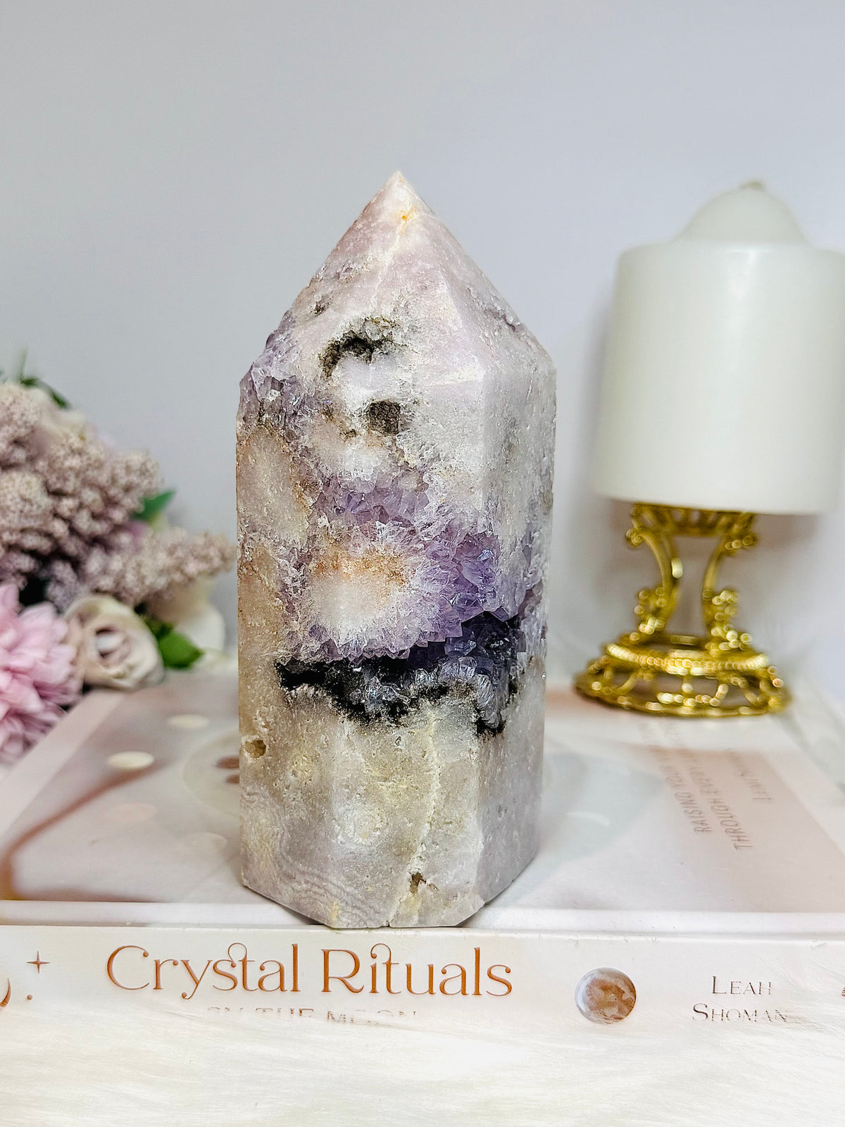 High Grade Chunky Pink Amethyst Druzy Tower 14.5cm 742g